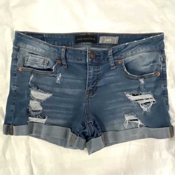 Aeropostale Pants - Aeropostale Distressed Jean Shorts, Midi, women’s Size 6